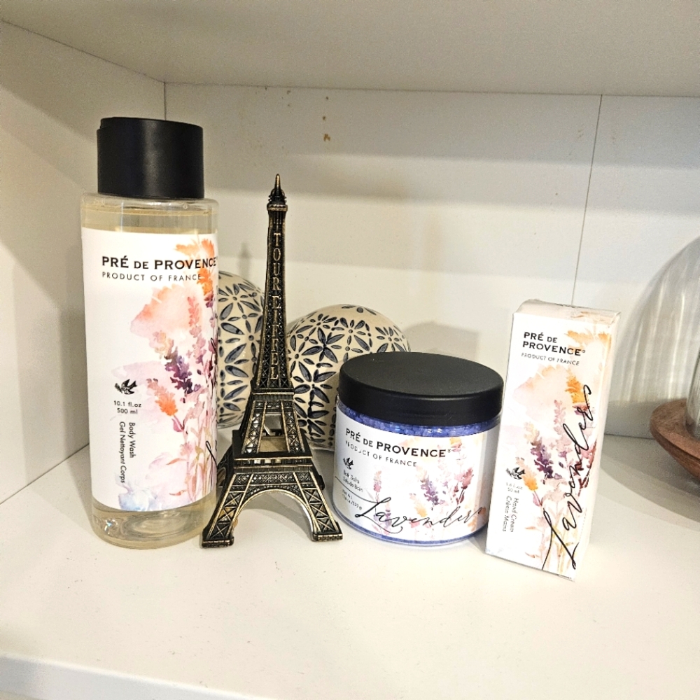 Pre De Provence Lavender Collection Set Body Wash,Bath Salts, Hand  Cream New